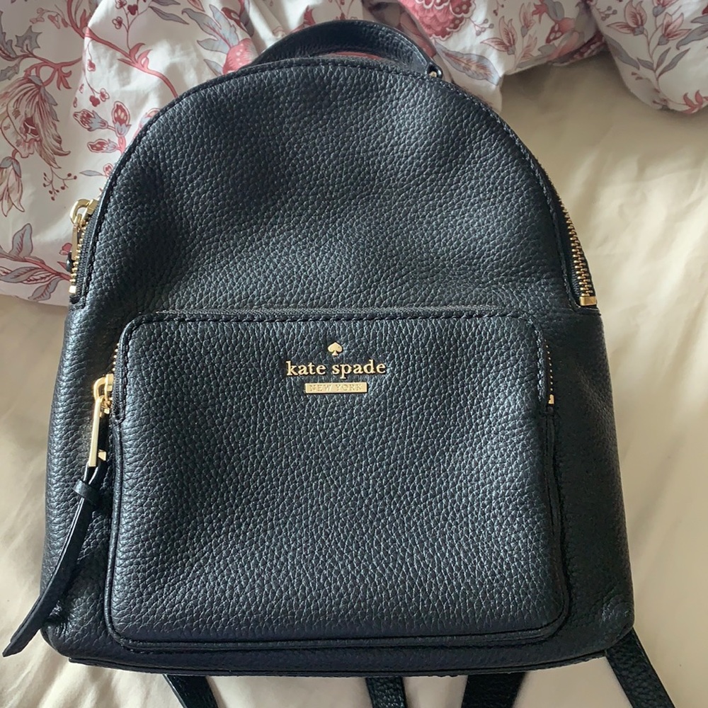Kate Spade Black Leather Backpack